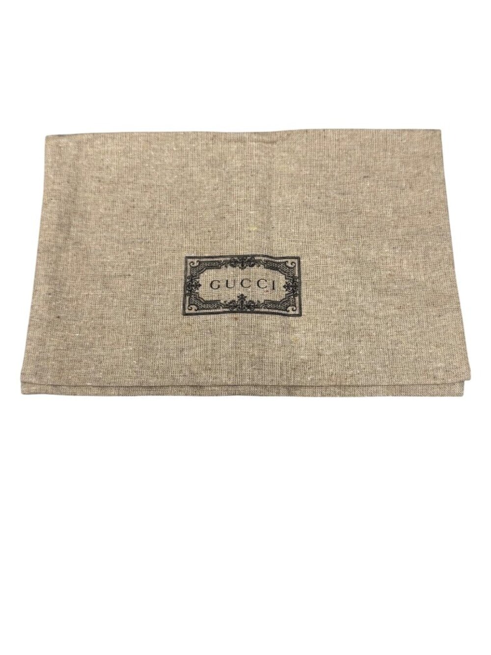 Gucci Beige Fabric Dust Bag 9x7 Authentic Clutch Purse Storage Gift Black Logo